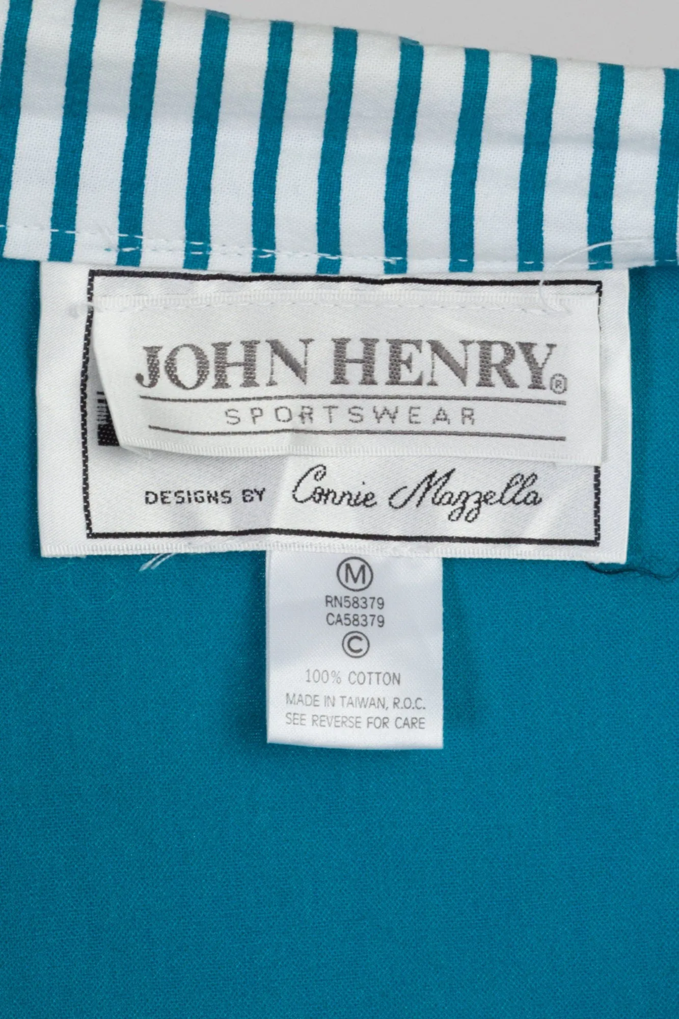 80s Teal Striped Windbreaker - Medium