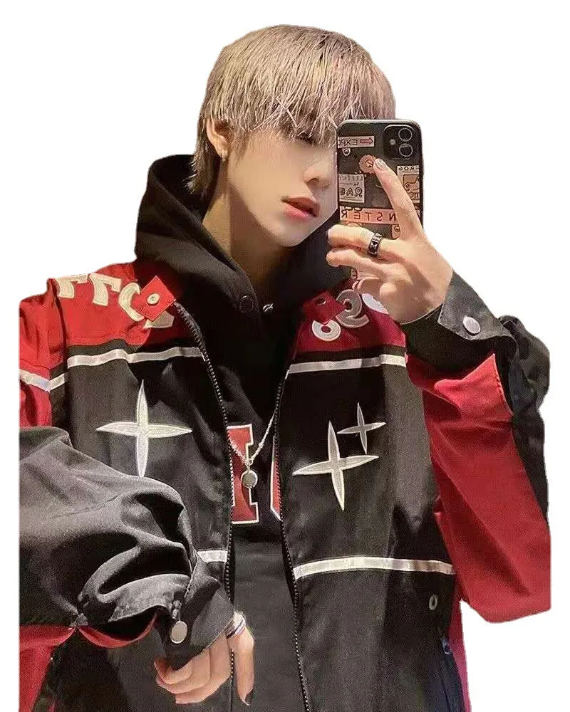 Advbridge starboy outfit American Retro Vintage Motorcycle Baseball Jacket Women's Spring Ins Fashion Design Sense Niche Couple Jacket