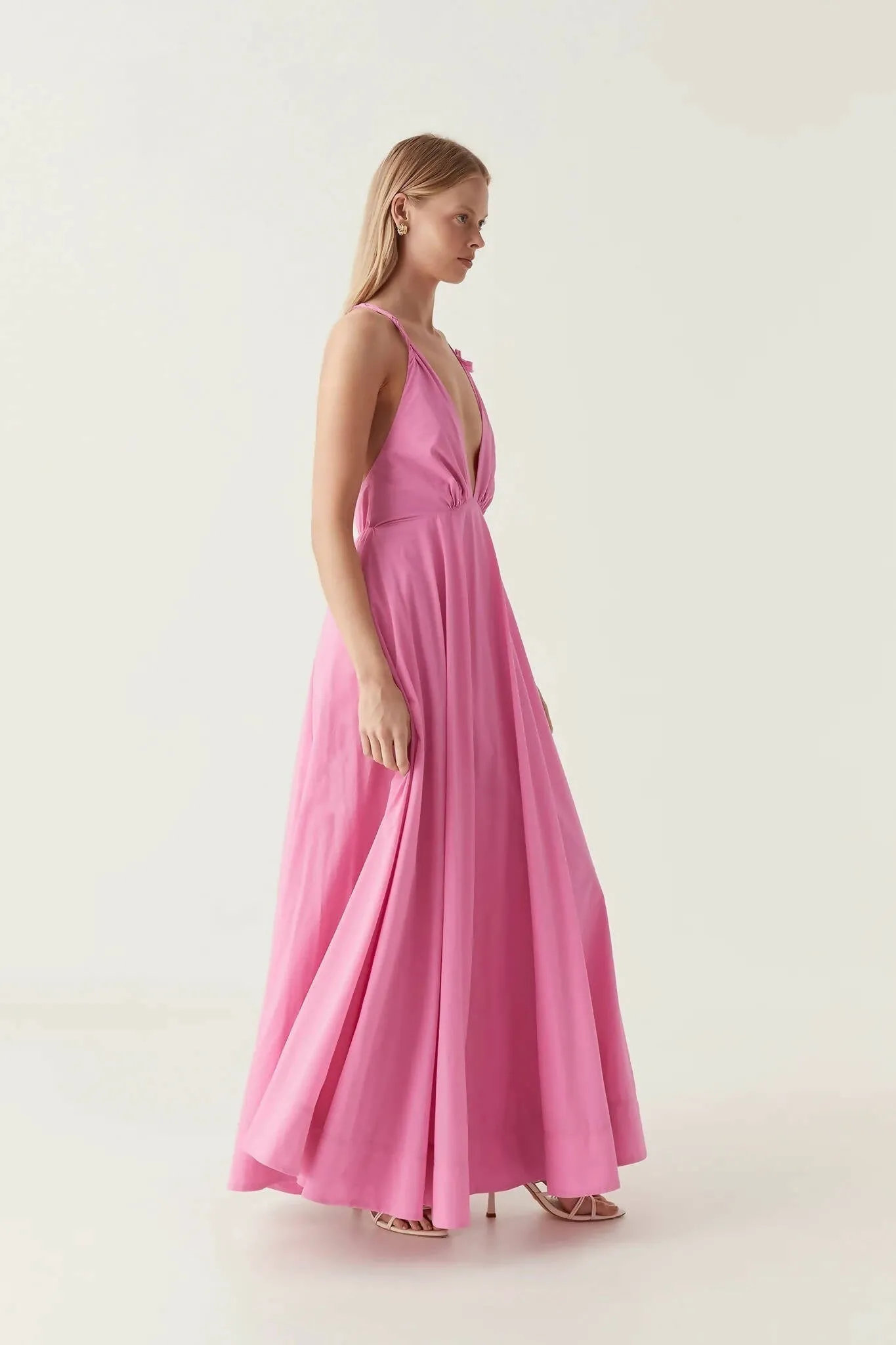 Aje Vellum Maxi Dress in Cerise Pink Size 10