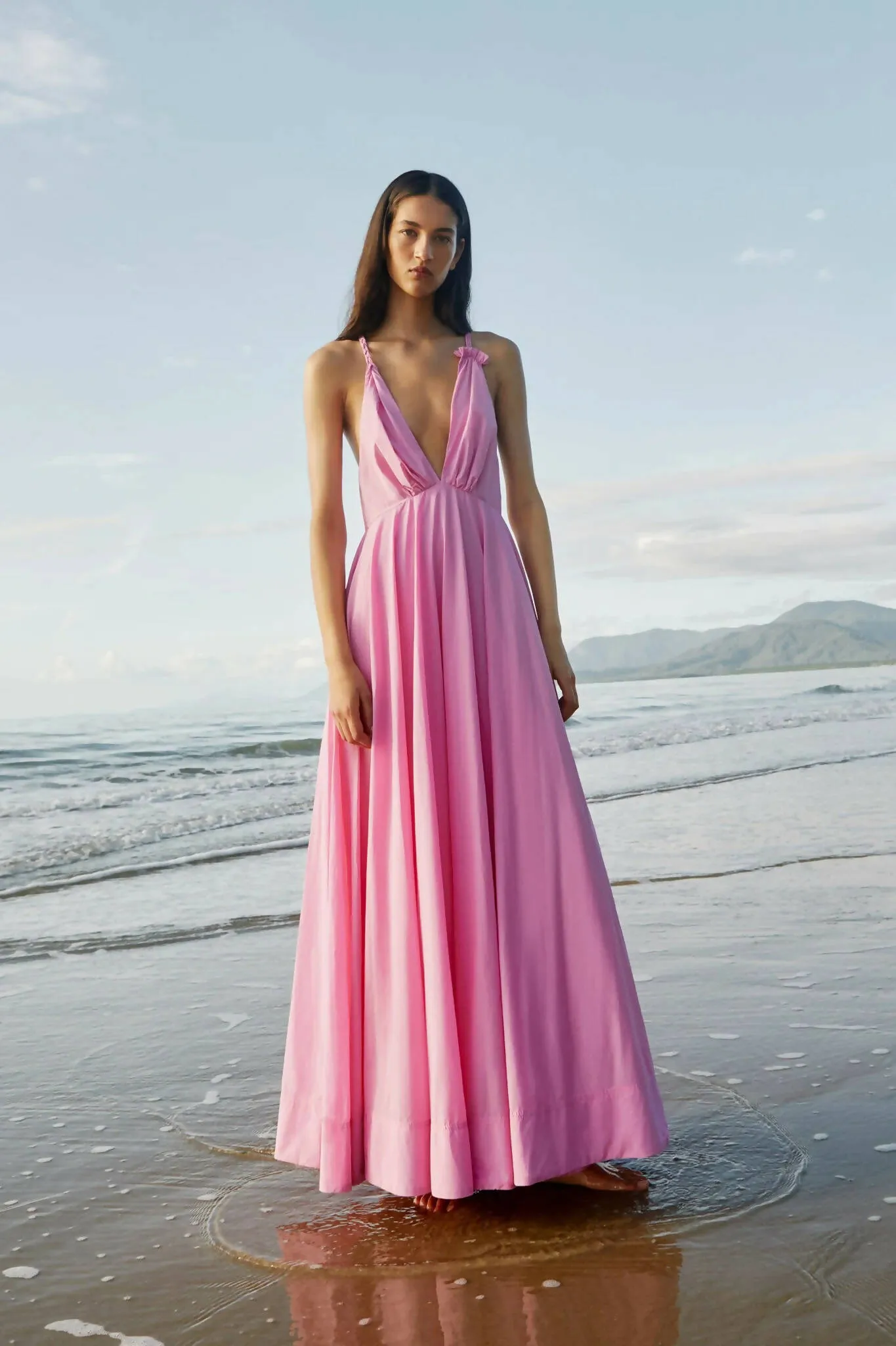Aje Vellum Maxi Dress in Cerise Pink Size 10