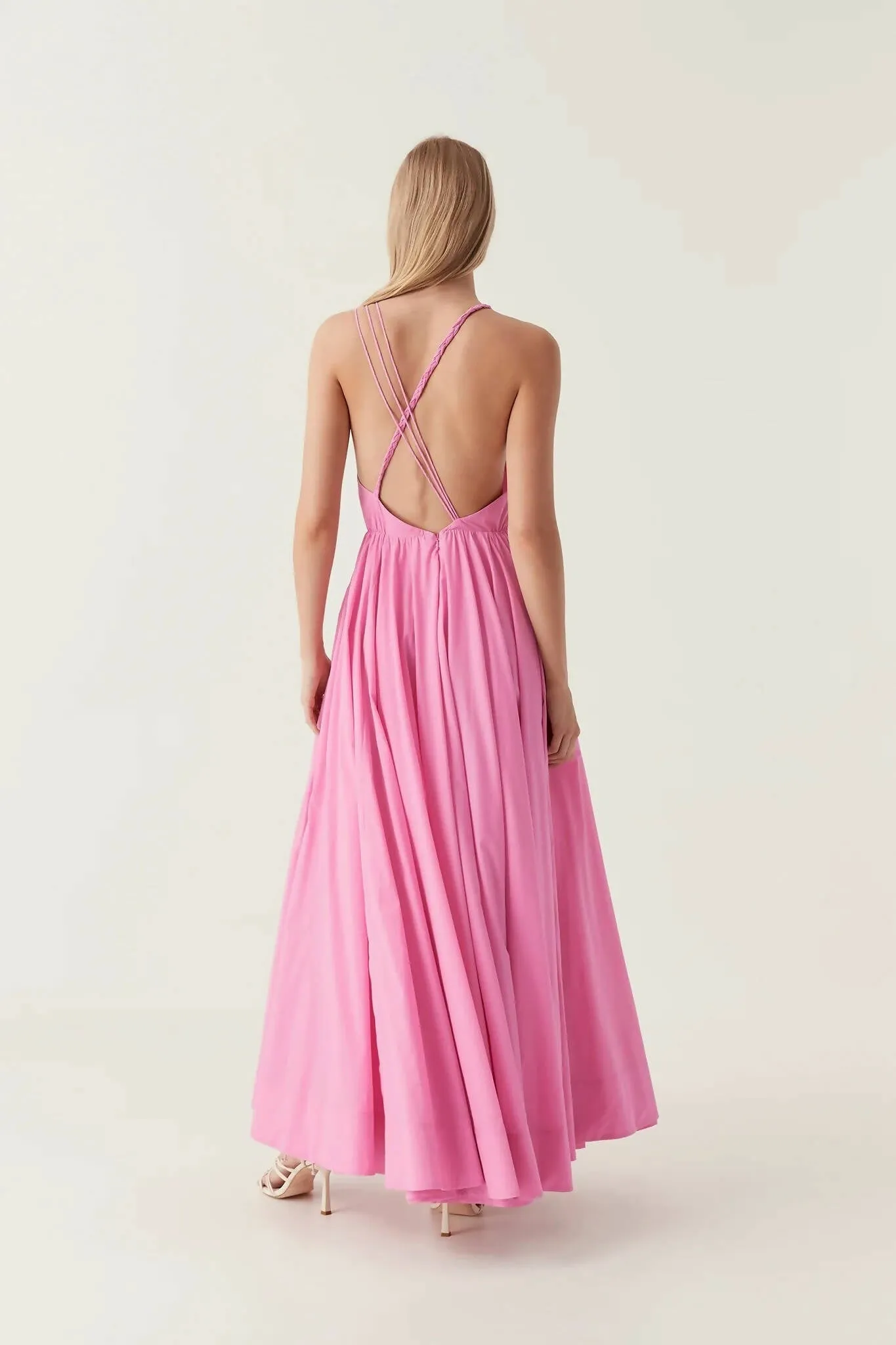 Aje Vellum Maxi Dress in Cerise Pink Size 10
