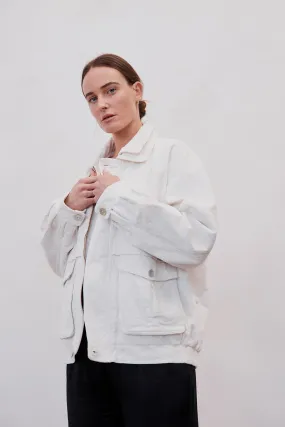 Alfred Corduroy Bomber Jacket Ivory