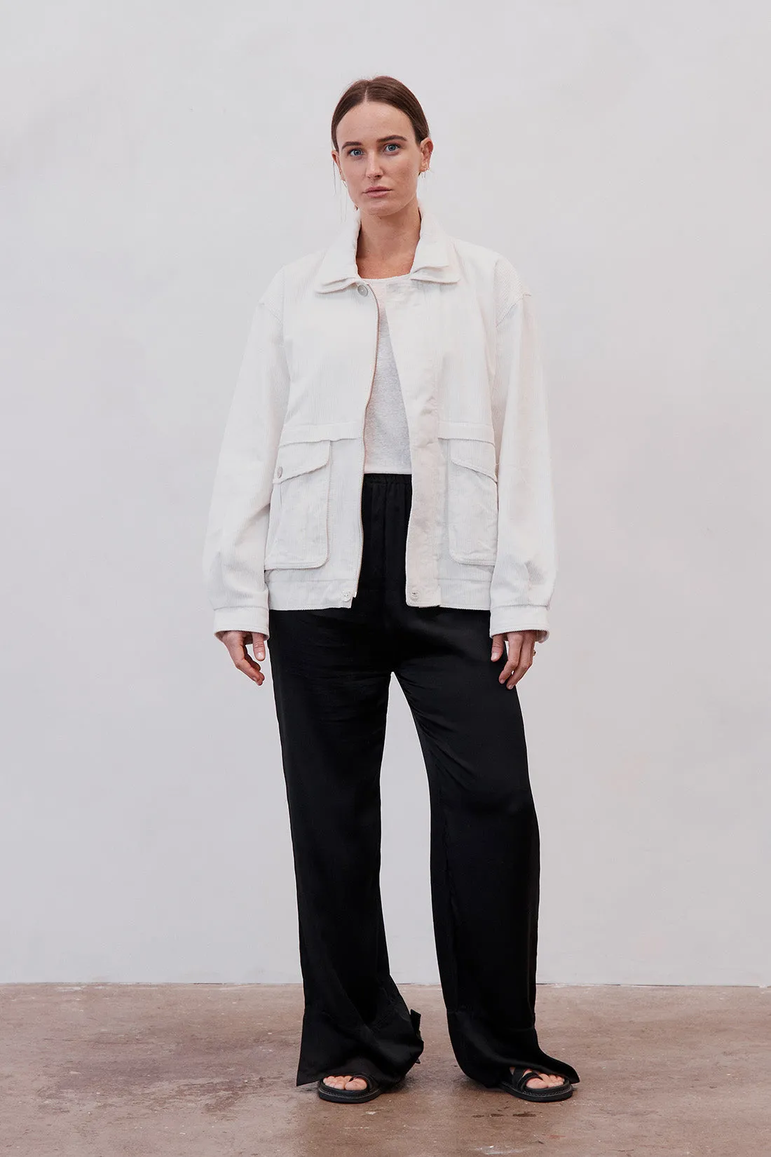 Alfred Corduroy Bomber Jacket Ivory