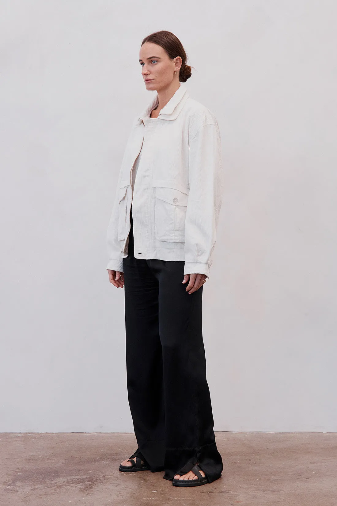 Alfred Corduroy Bomber Jacket Ivory