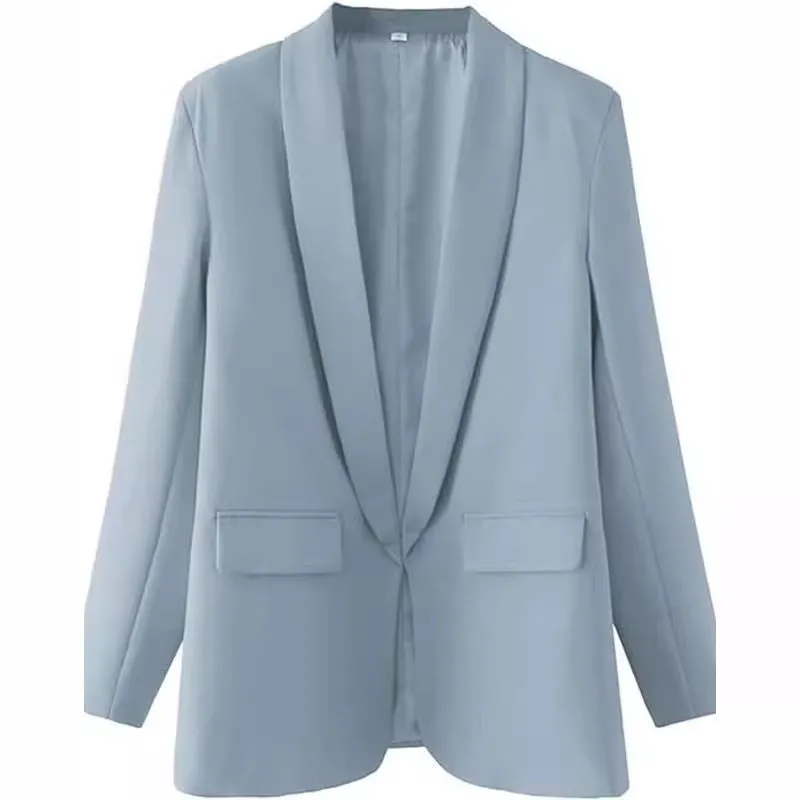 Amozae business casual outfits Middle East Long-Sleeved Women's Clothing Autumn and Winter Solid Color Lapel Small Suit Temperament Commuter Jacket