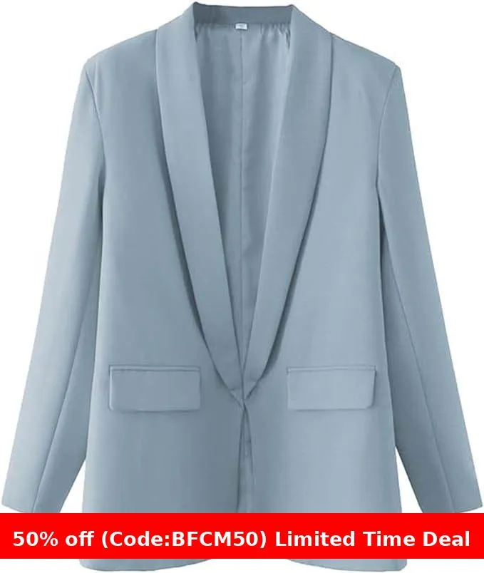Amozae business casual outfits Middle East Long-Sleeved Women's Clothing Autumn and Winter Solid Color Lapel Small Suit Temperament Commuter Jacket