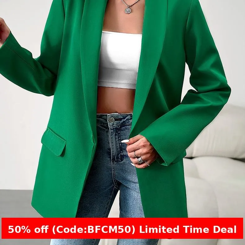 Amozae business casual outfits Middle East Long-Sleeved Women's Clothing Autumn and Winter Solid Color Lapel Small Suit Temperament Commuter Jacket