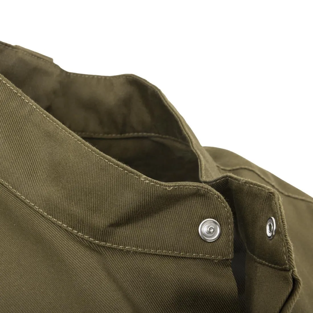BA001-M Southside Band Collar Chef Jacket Khaki Size M