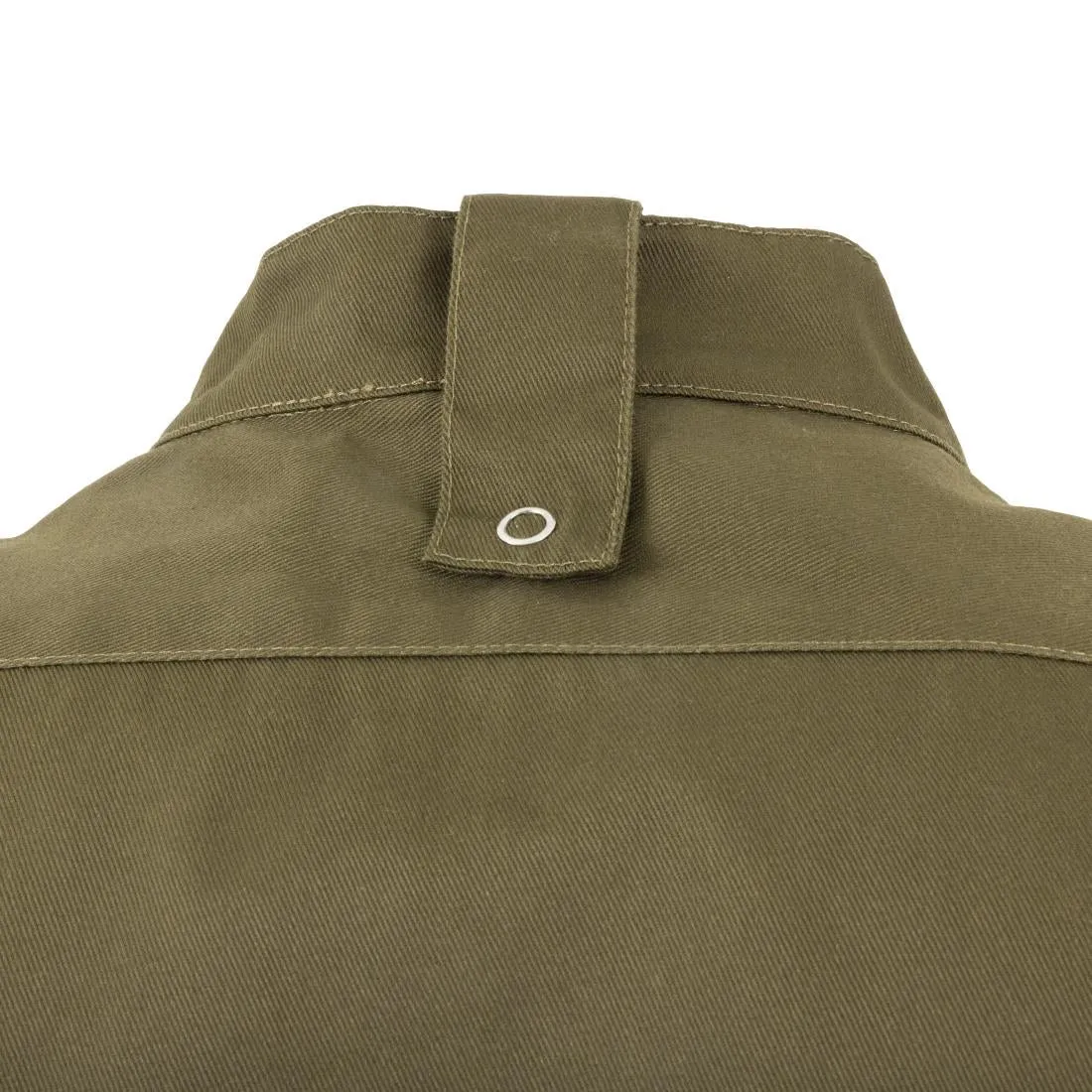 BA001-M Southside Band Collar Chef Jacket Khaki Size M