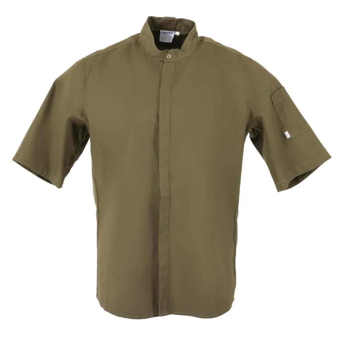 BA001-M Southside Band Collar Chef Jacket Khaki Size M