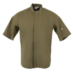 BA001-S Southside Band Collar Chef Jacket Khaki Size S