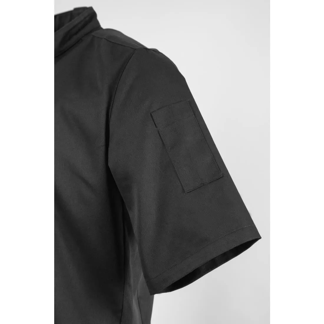 BB711-XL Southside Band Collar Chefs Jacket Black Size XL