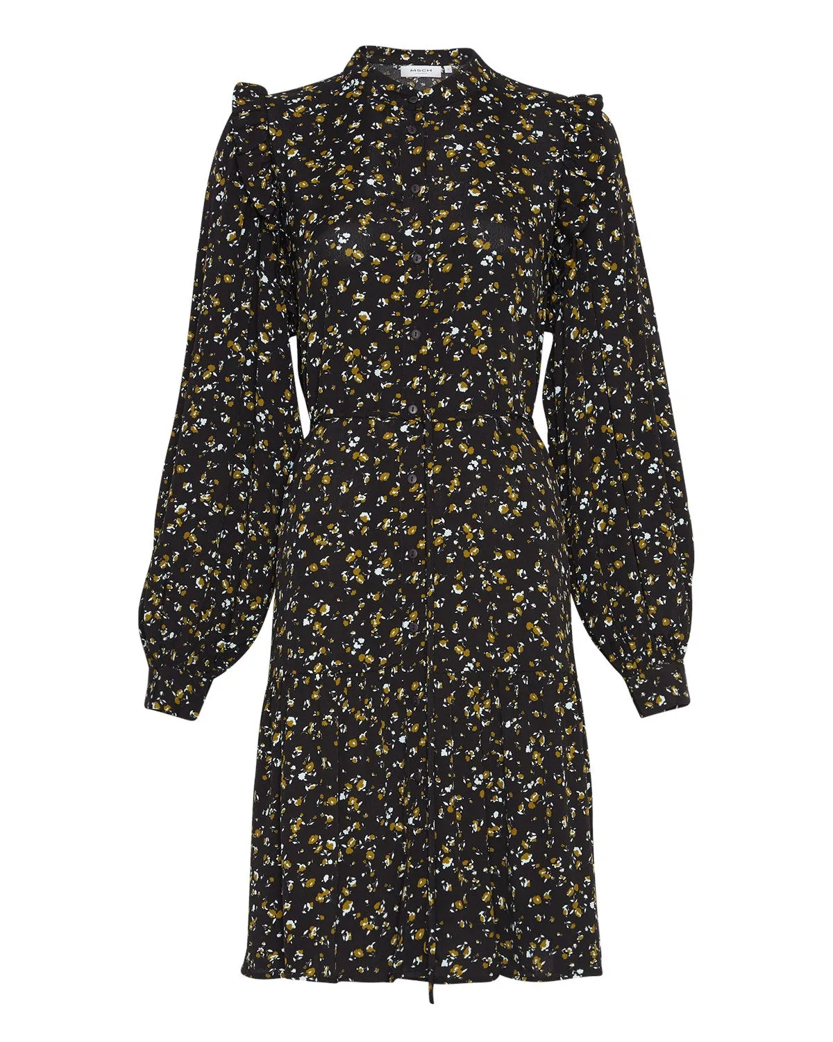 Bellaris Jalina Shirt Dress Aop - Black Flowers