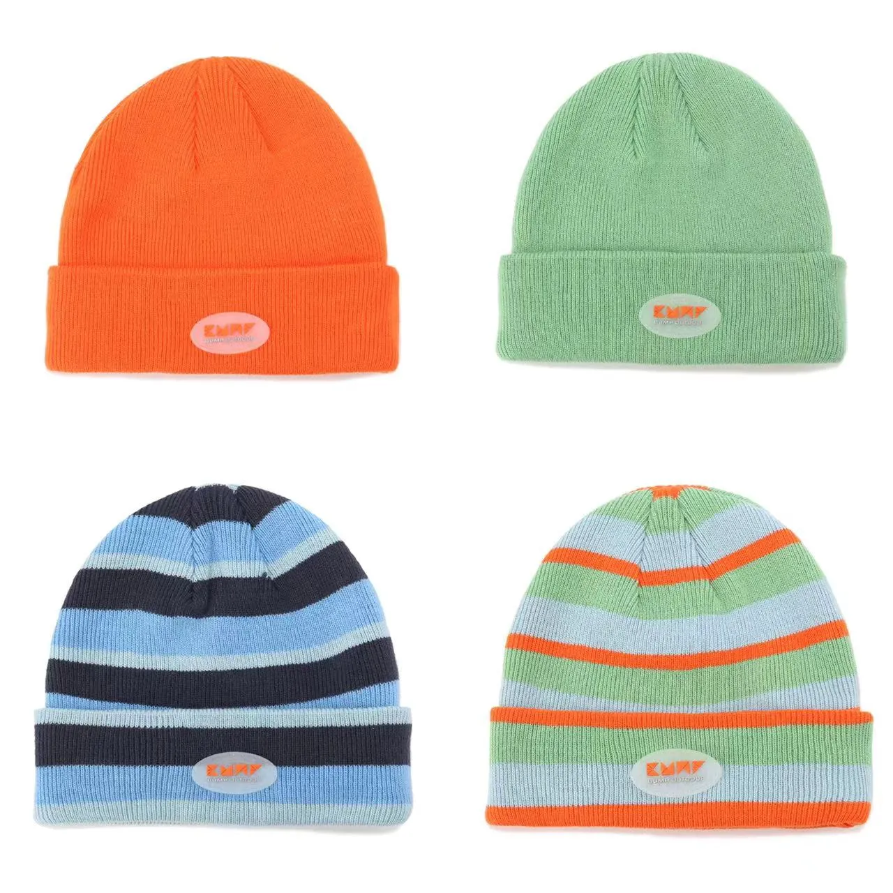 BUMP Knit Beanie Orange Stripes
