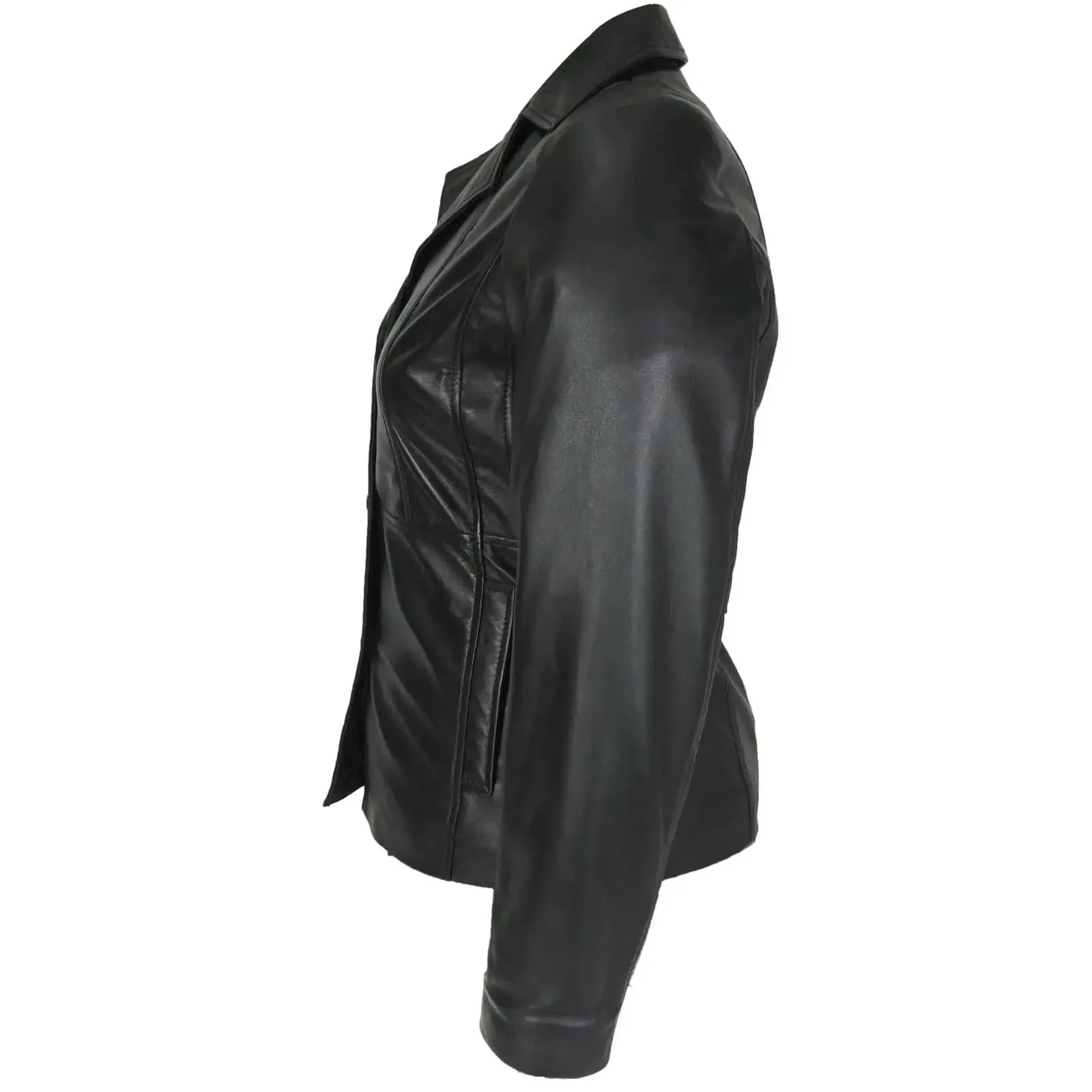 Capri Women's Premium Lambskin 3-Button Leather Jacket
