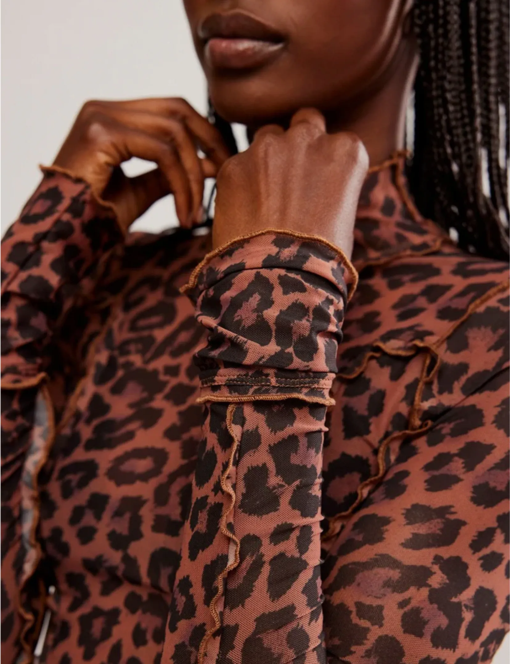 Charlie Printed Mesh Top, Cats Meow