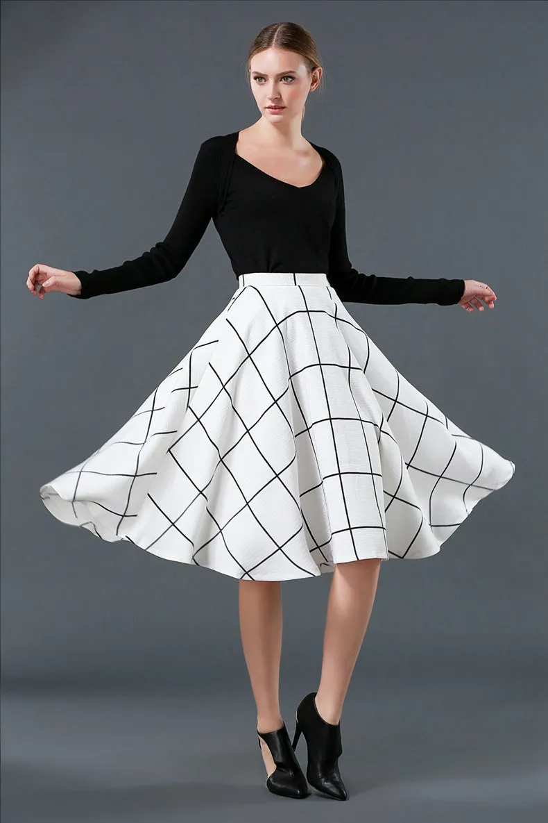 Fashion Plaid Wild Swing Skirt