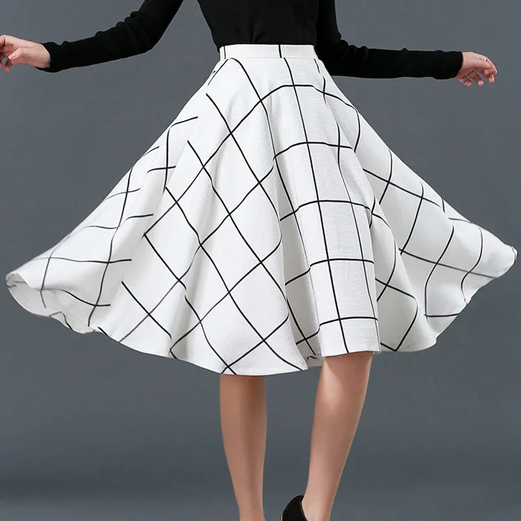 Fashion Plaid Wild Swing Skirt