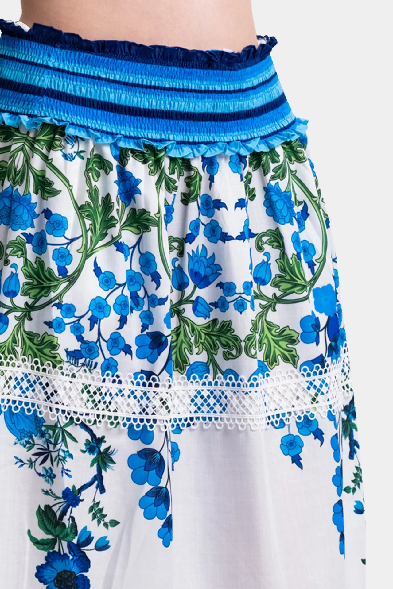 Floral Print Maxi Skirt in Cotton