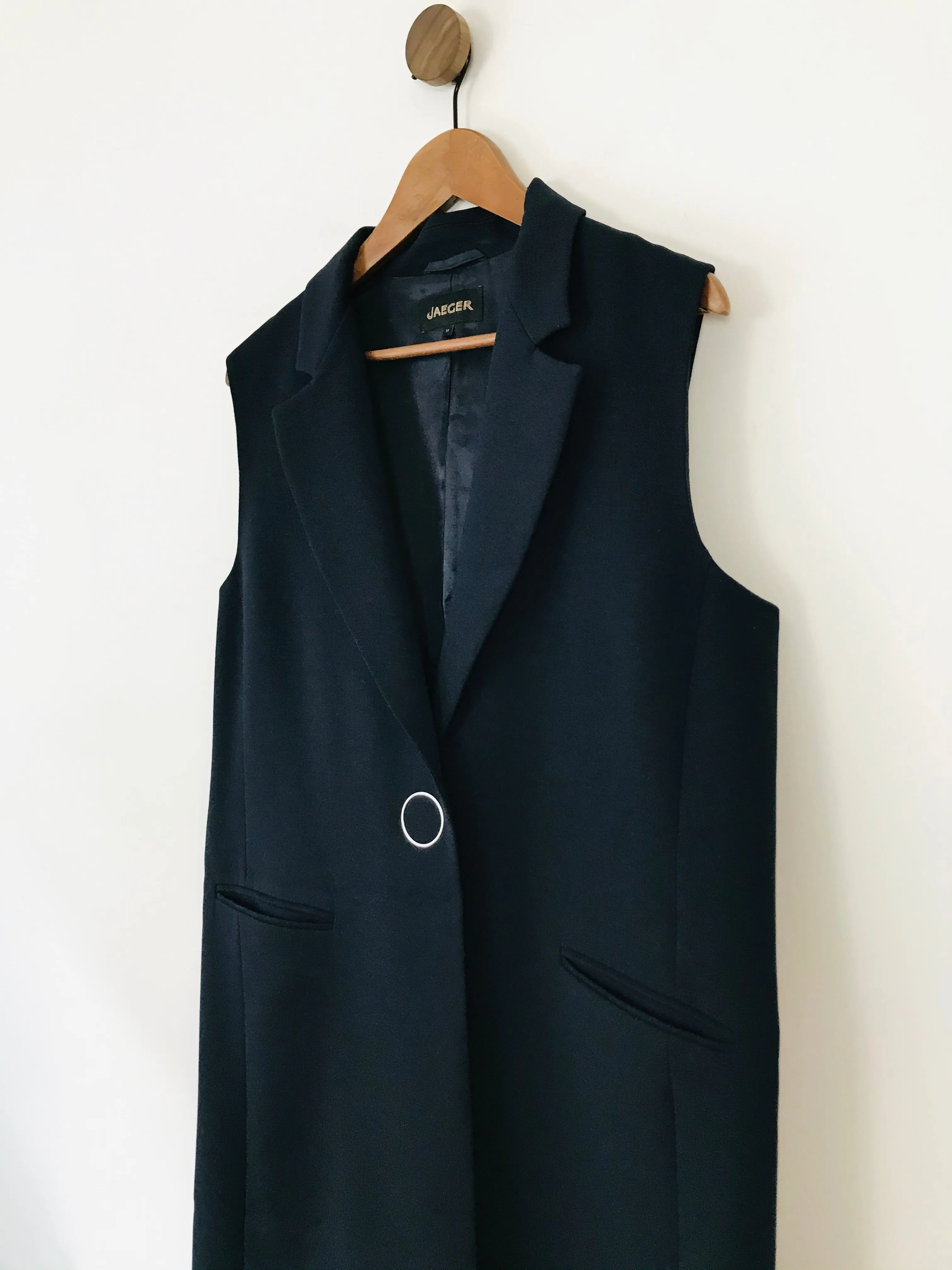 Jaeger Women's Sleeveless Longline Overcoat Coat | UK14 | Blue