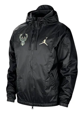 Jordan Courtside Statement Light Milwaukee Bucks full Zip Jacket