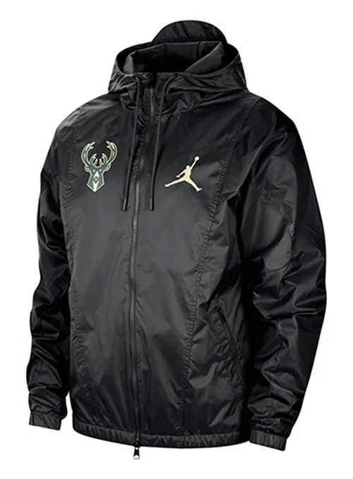Jordan Courtside Statement Light Milwaukee Bucks full Zip Jacket