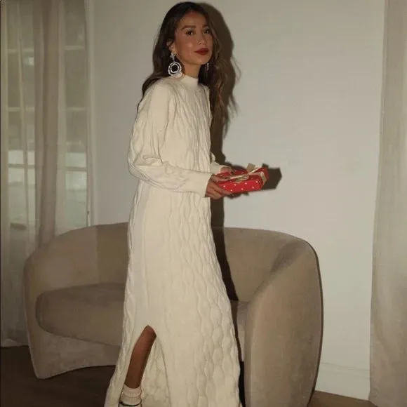 Jordan Ivory Oversized Sweater Maxi Dress