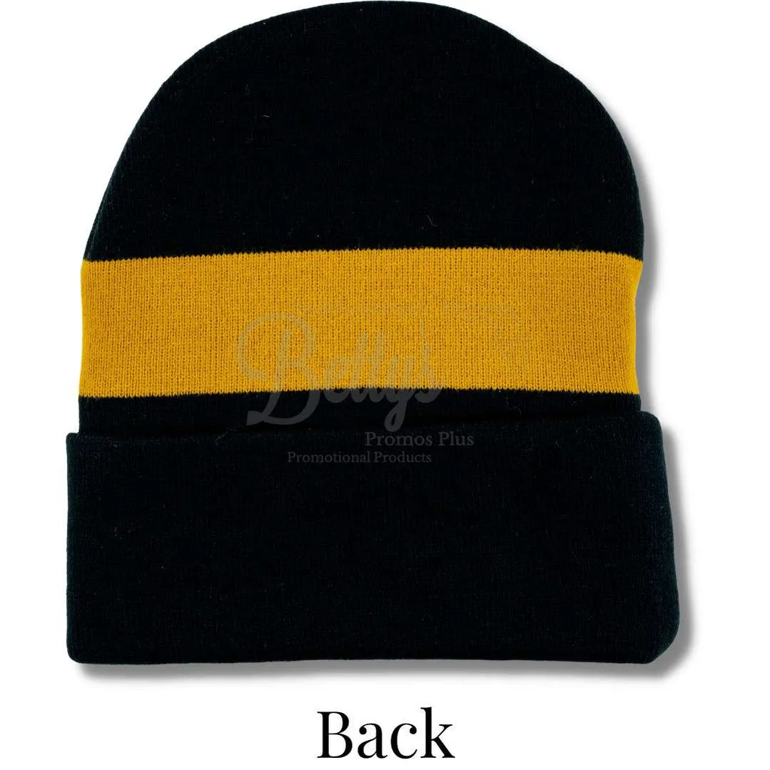 Mason Masonic Embroidered Shield Knit Crest Beanie
