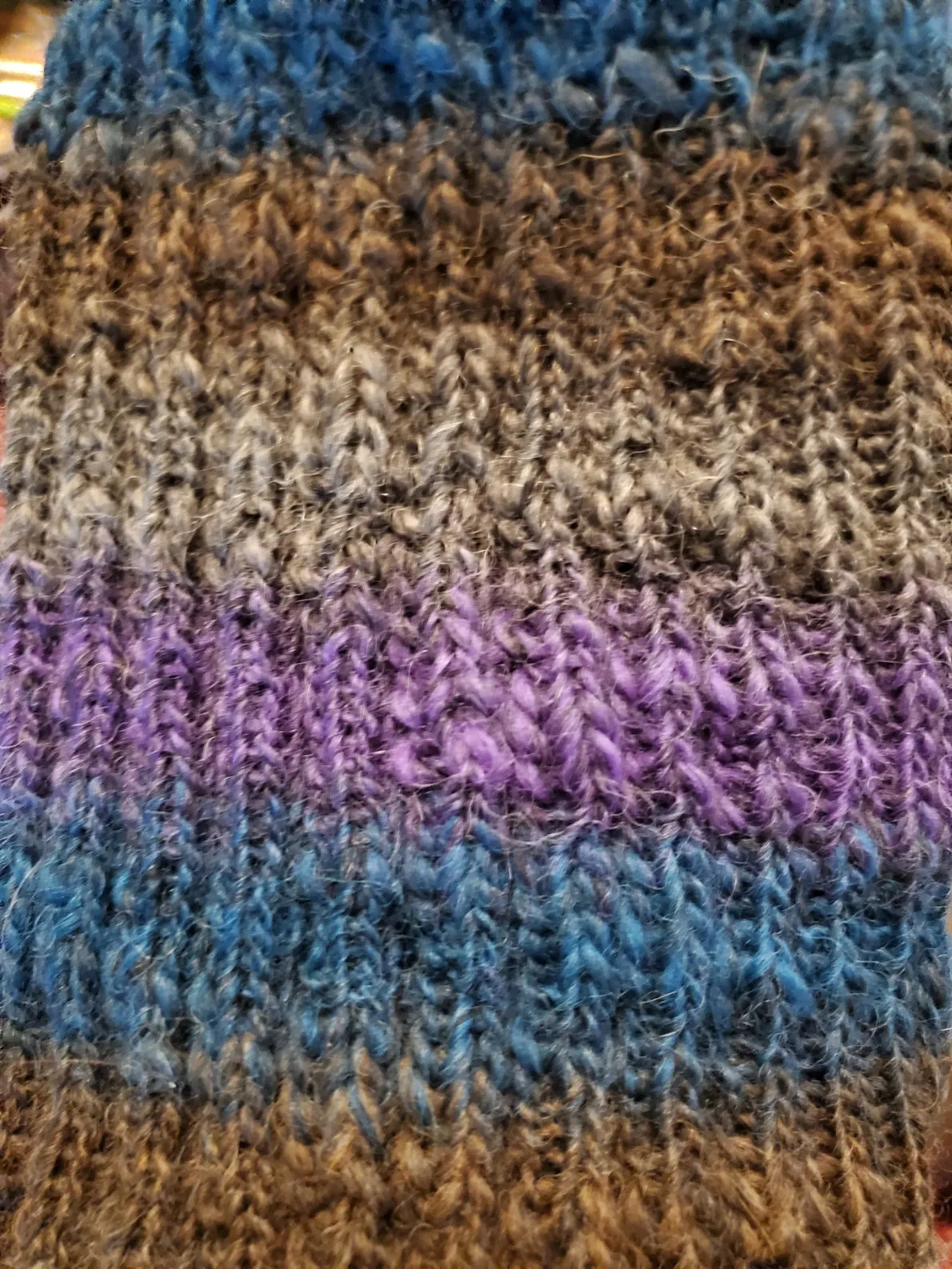 Men's Alpaca and Merino Wool Watch Cap | Purple Gray Blue Super Stretchy Knitted Winter Hat | Unisex | USA Made