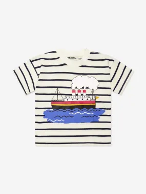 Mini Rodini Kids Ferry Stripe T-Shirt in Blue