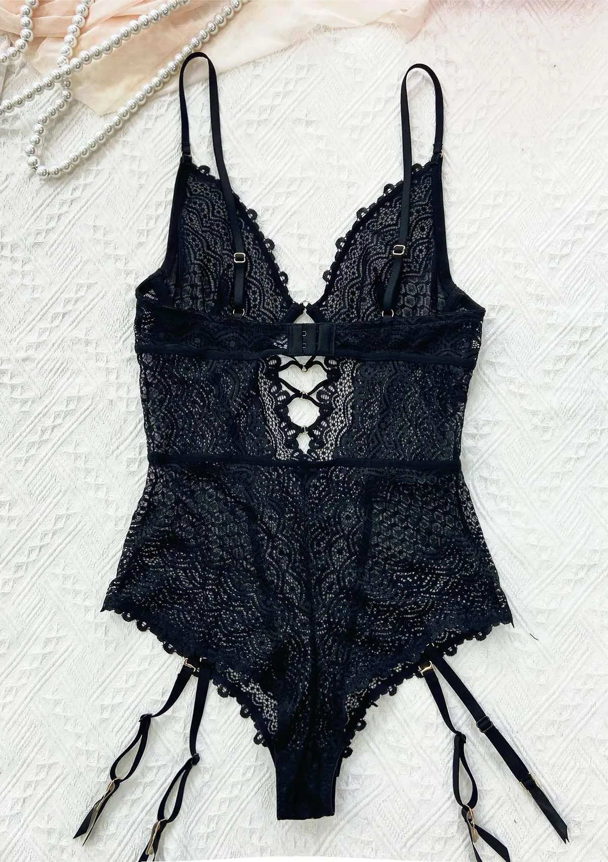 MOMSHIP Unlined Underwire Lace Low Back Teddy