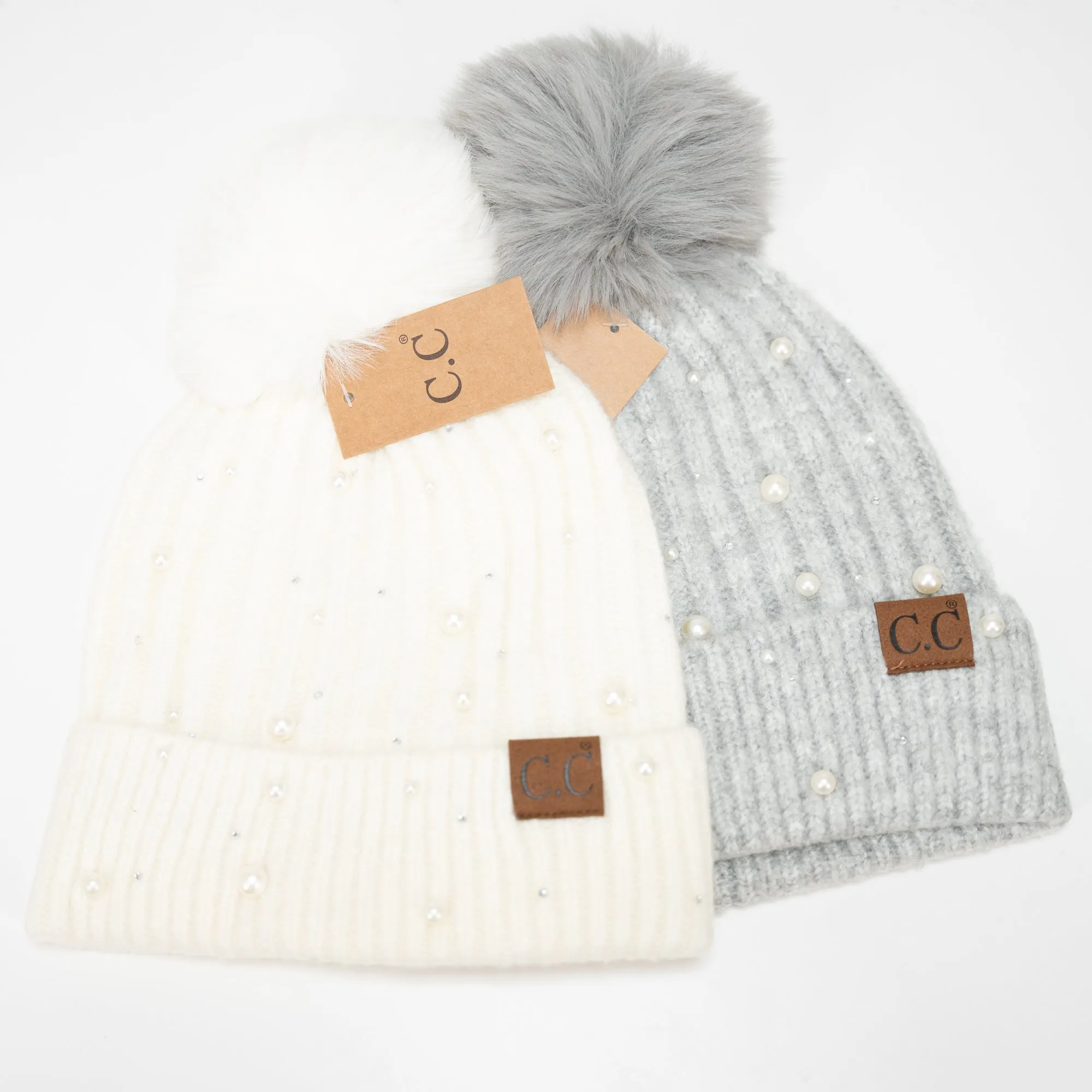 Pearl Pom Beanie