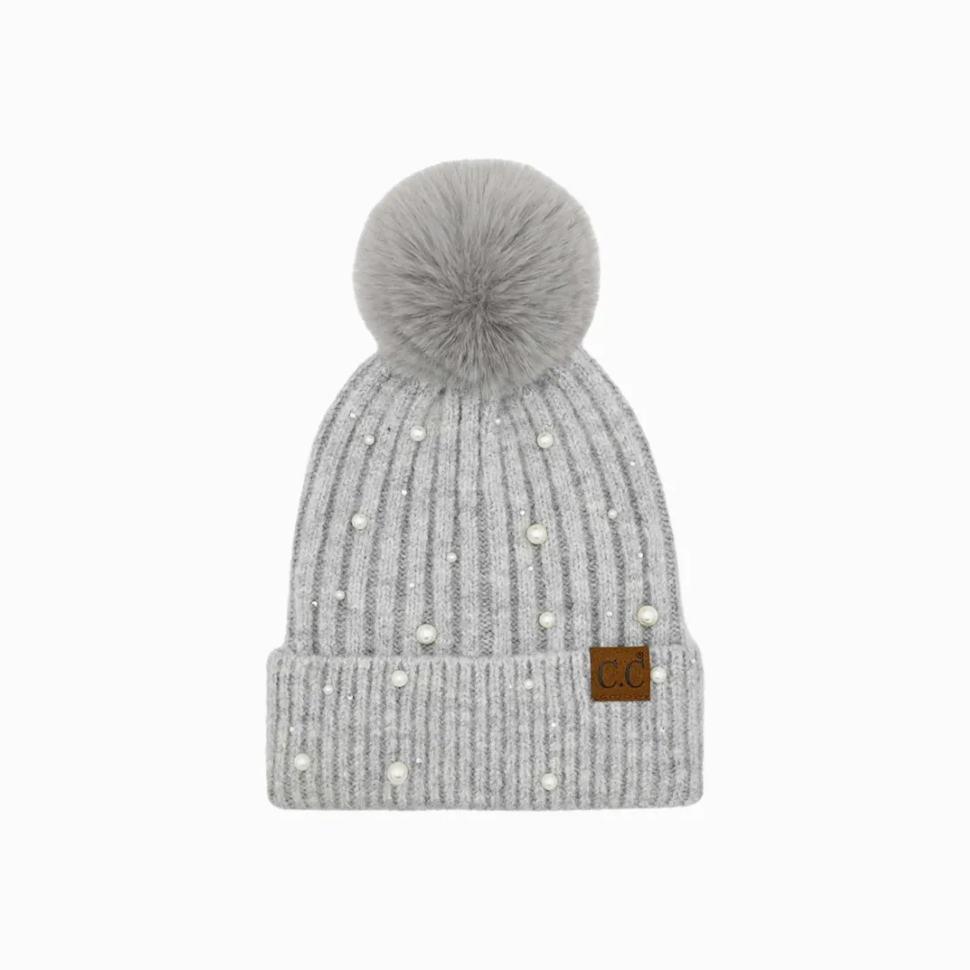 Pearl Pom Beanie