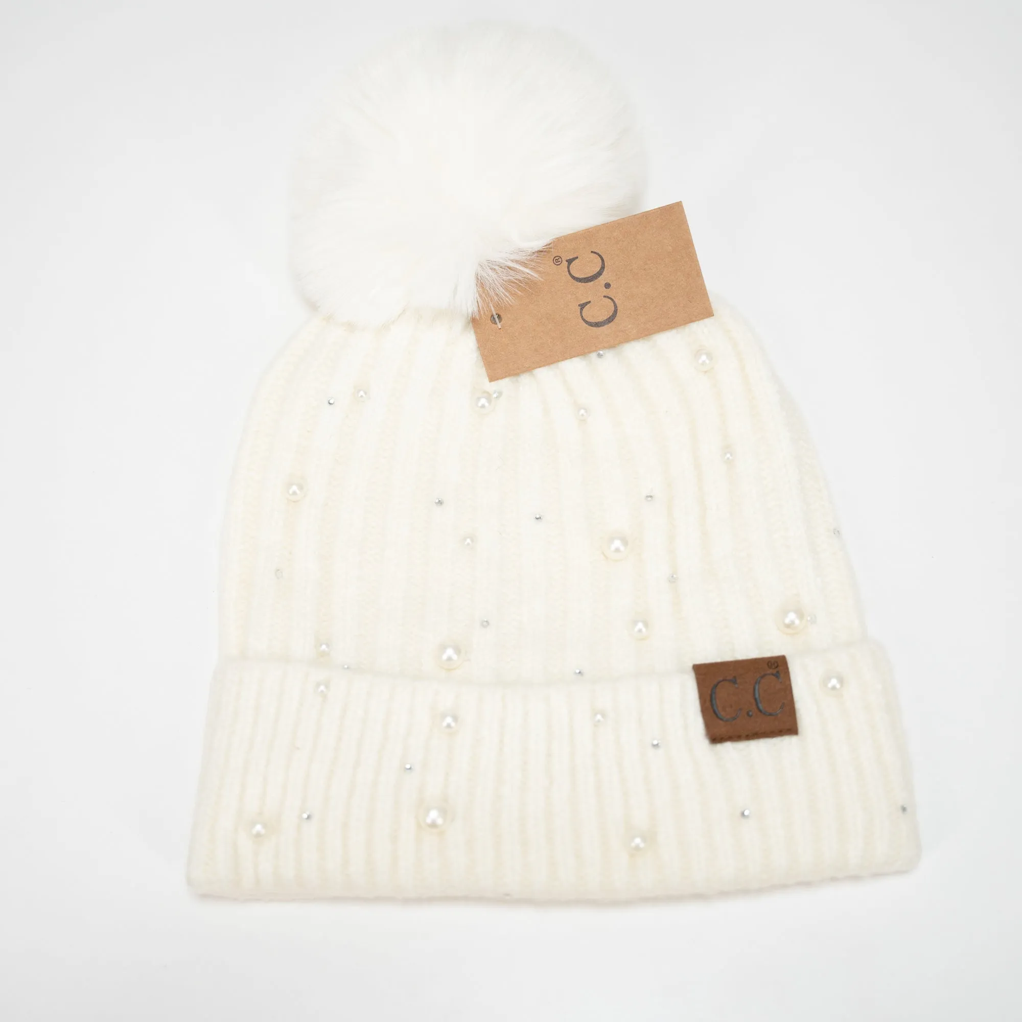 Pearl Pom Beanie
