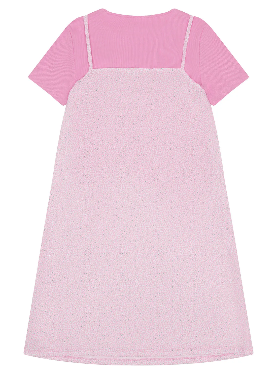 Pink T-Shirt Dress Set (2-7)