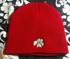 Plumeria Beanie 8 inch Red
