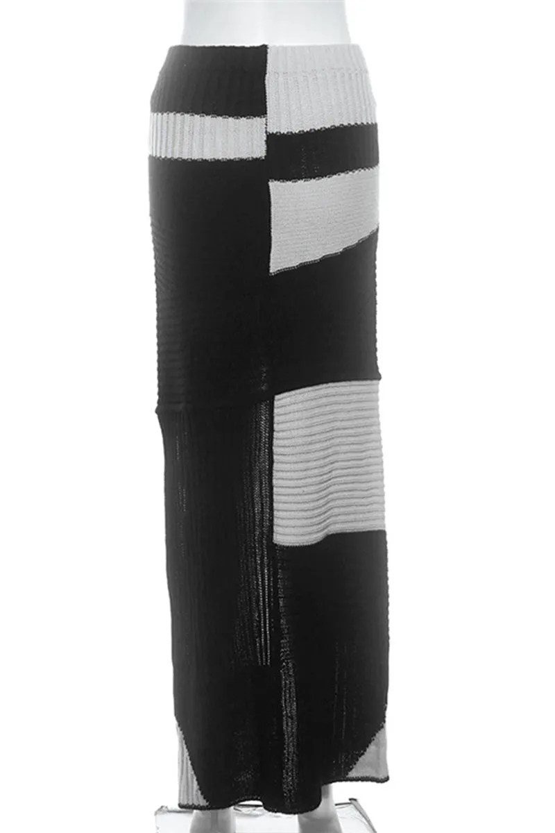 QM0540 Knitted Maxi Skirt