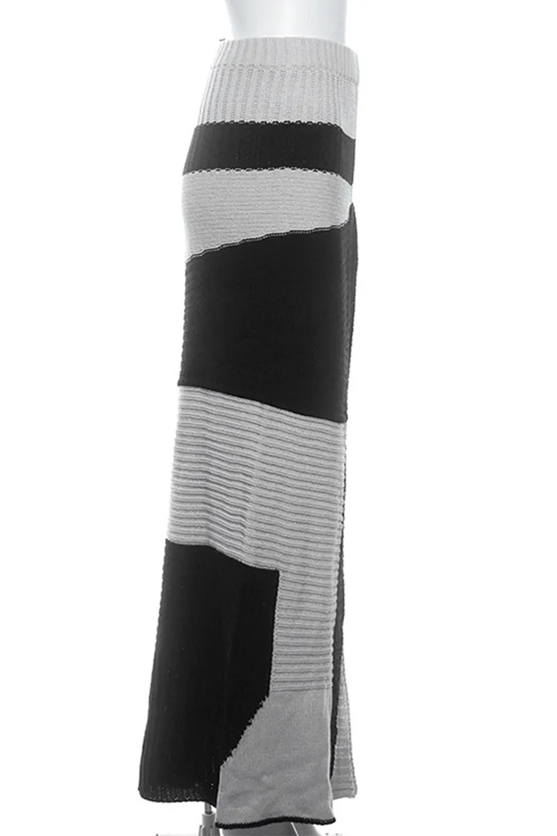 QM0540 Knitted Maxi Skirt