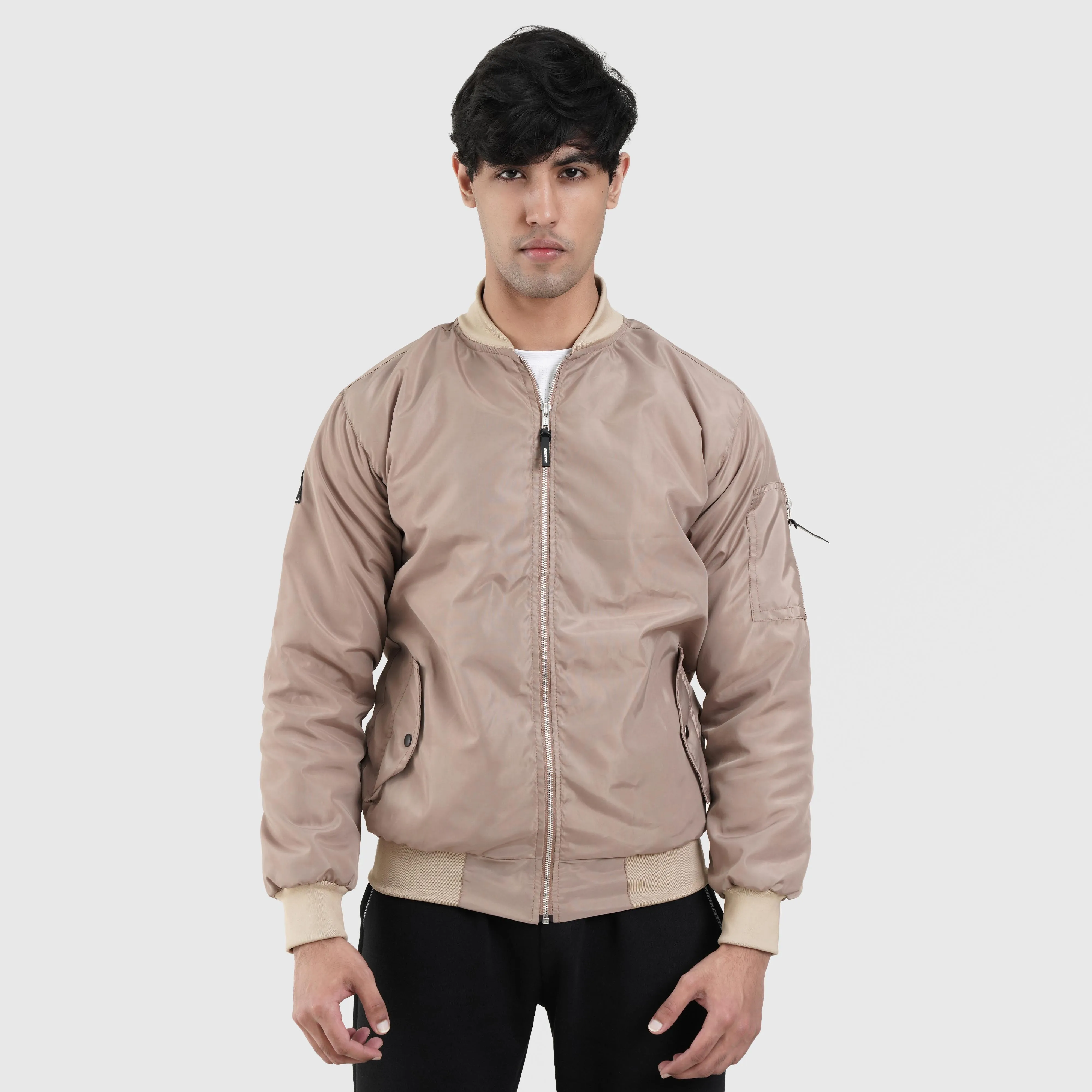 Rock Bomber Jacket (Beige)