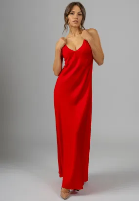 Rosso Amore Maxi Slip Dress