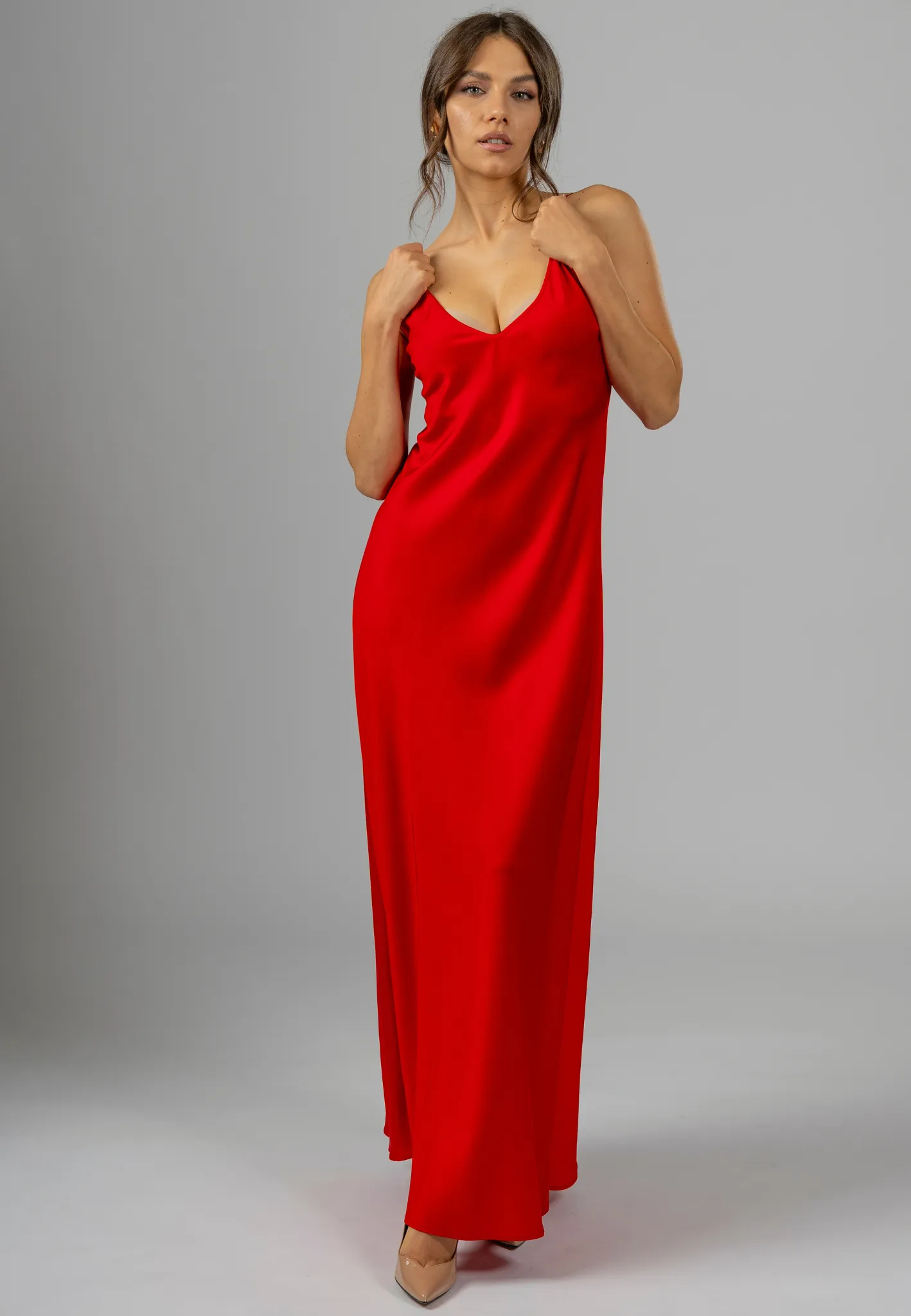 Rosso Amore Maxi Slip Dress