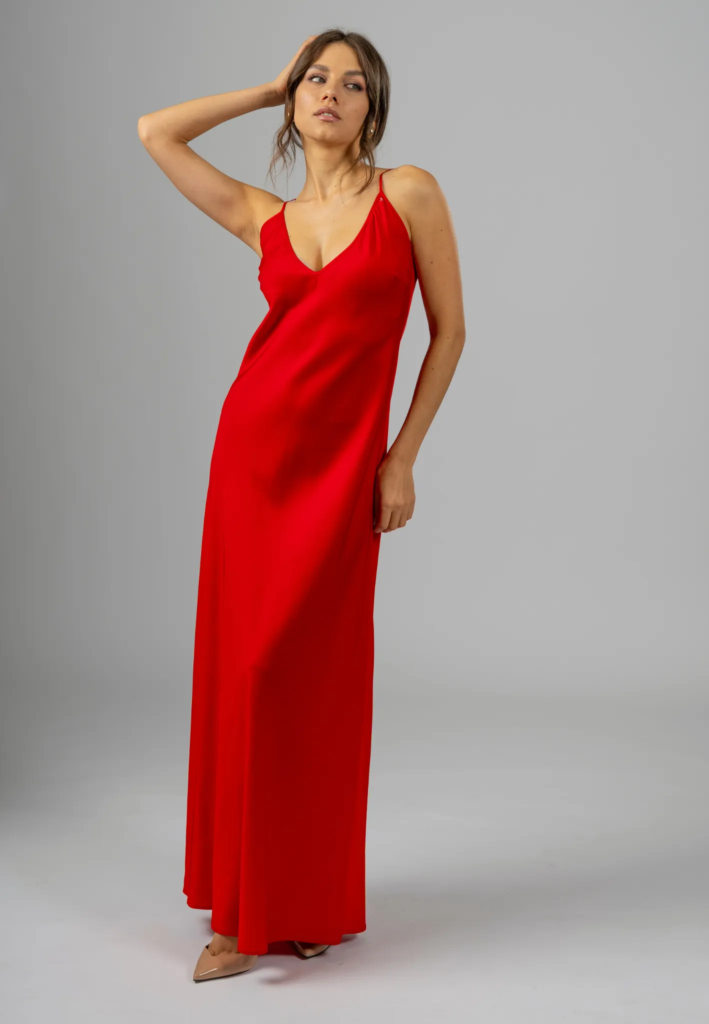 Rosso Amore Maxi Slip Dress