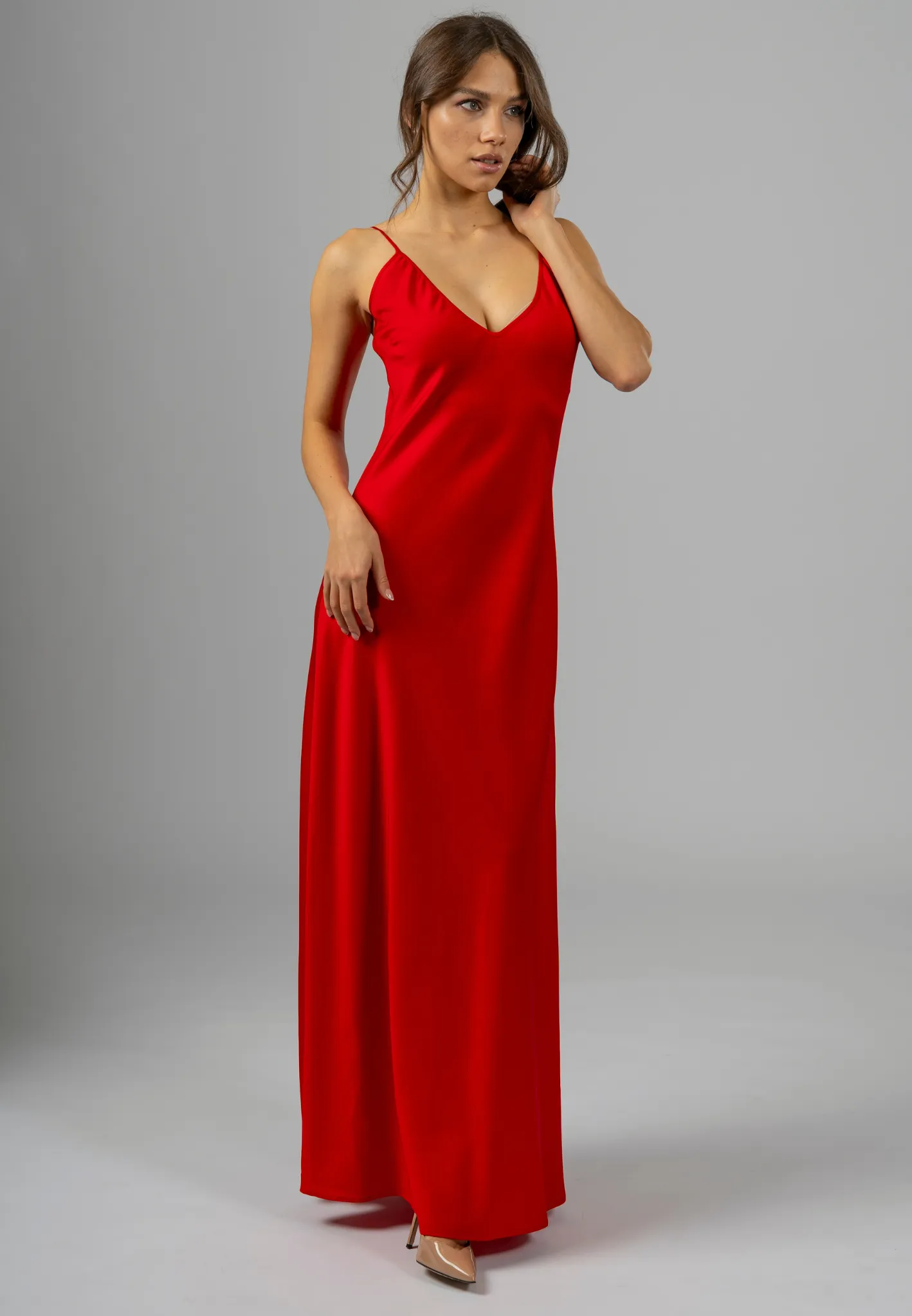 Rosso Amore Maxi Slip Dress