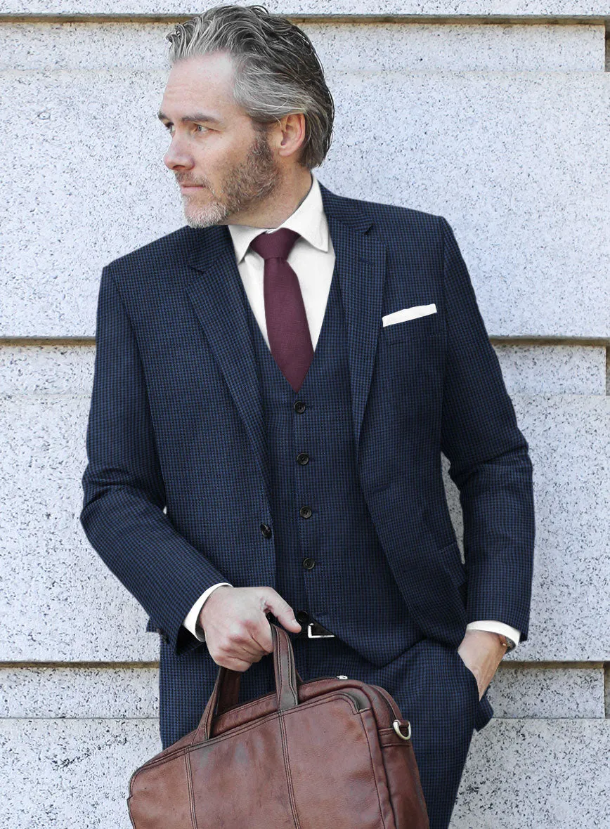 Scabal Omiero Houndstooth Blue Wool Jacket
