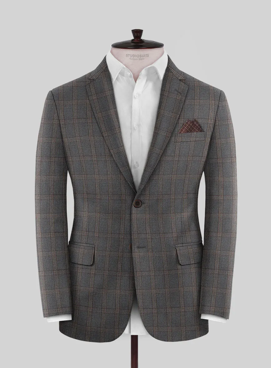 Scabal Oricio Checks Gray Wool Jacket