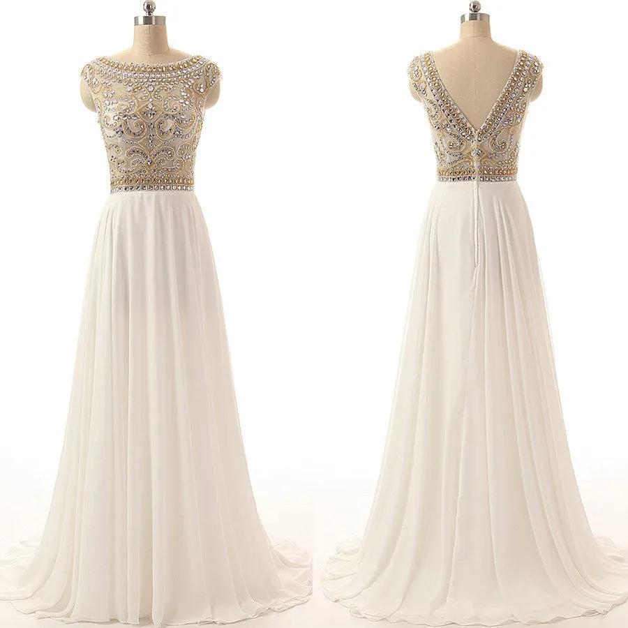 See Through Champagne Evening Dress Long Formal Dress 2023 Prom Dress