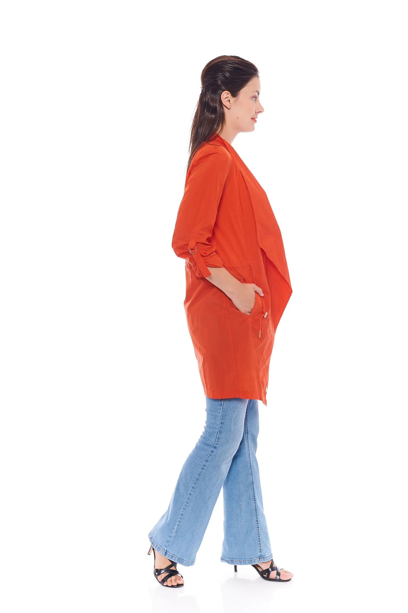 THE CORAL TURNDOWN JACKET IN TANGY ORANGE