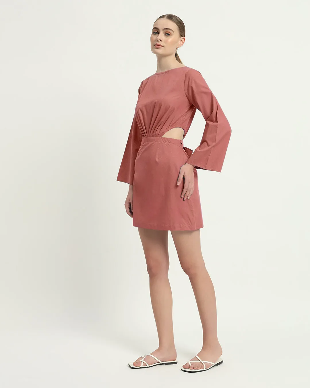 The Eloy  Ivory Pink Cotton Dress