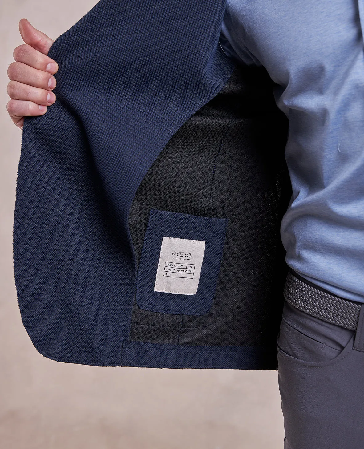 The Luca - Distressed Pique Soft Jacket - Navy