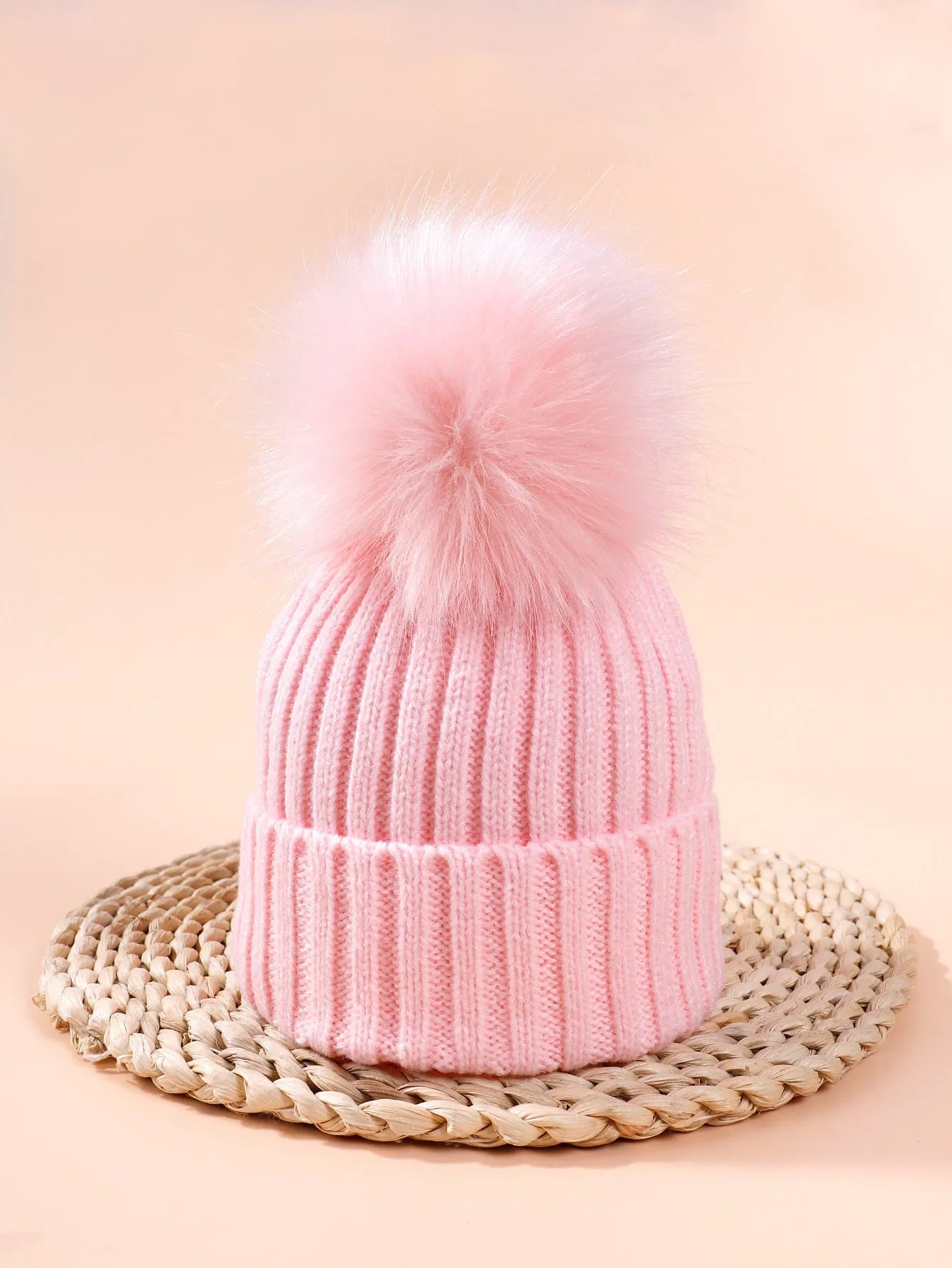 Toddler Girls Pom Pom Knit Hat